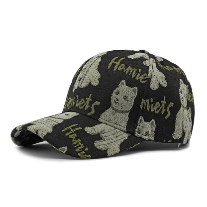 Ethnic Wind Hat for Men and Women Outdoor Sunshade Baseball Hat Fashion Imitation Cowboy Print Hard Top Duck Tongue Hat Trend