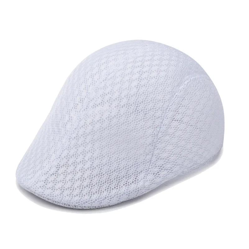 Sun Hat Summer Breathable Beret Cap Cap Mesh Hollow Solid Color Beret Hat Sun Protection Men's Women's Net Dad Hat Forward Cap
