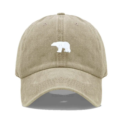 little Bear Embroidery Baseball Cap for Women Men Fashion Adjustable Soft Washed Cotton Dad Hat Unisex Classic Golf Caps