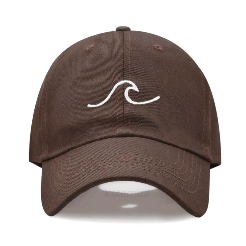 Men's Baseball Cap Women's Washed Cotton Waves Embroidery Embroidery Dad Hat Sport Golf Caps For Man Sun Hats Dropshipping