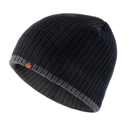 Men's Skullies Beanies Knitted Wool Hats Men Winter Knitting Thick Beanie Hat Double Layer Solid Color Velvet Warm Bonnet Cap