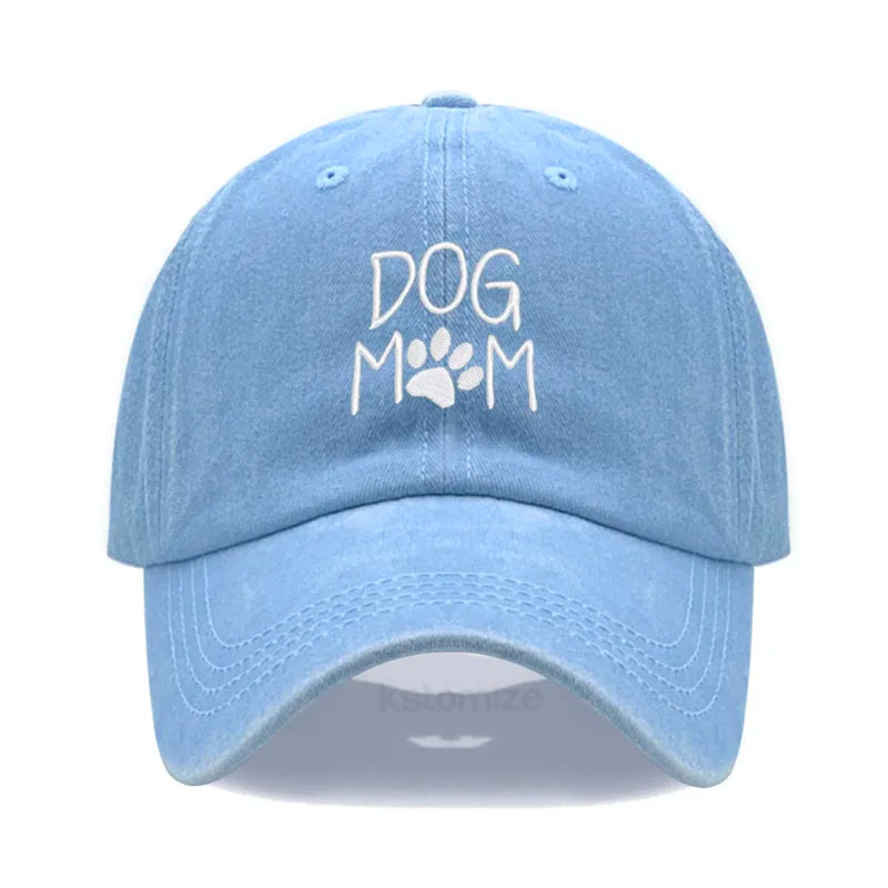 Dog Mom Embroidered Baseball Cap for Women Men Fashion Adjustable Soft Cotton Dad Hat Unisex Classic Golf Caps
