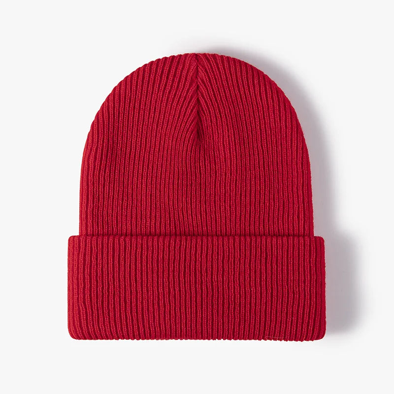 New Women Men Autumn Winter Warm Beanie Hat Solid Color Lady Male Stretch Knitted Crochet Beanies Hat Cap For Women Men