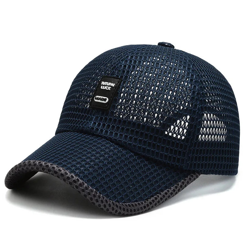 Men's Mesh Baseball Cap Breathable Summer Caps Dad Hat Outdoor Fishing Hats Bone Gorras Snapback Trucker Cap