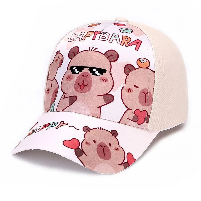 Hot Sale Children's Cartoon Capybara Printed Cap Boys Girls Outdoor Sunshade Cute Capibara Hat Lovely Kids Baseball Cap