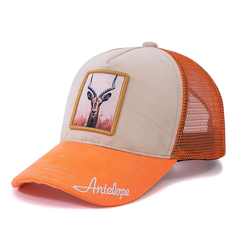 New Summer Animal Trucker Hat Polar Bear Pattern Patch Design Suede Baseball Cap Outdoor Sports Streetwear Cap For Men Women ﻿