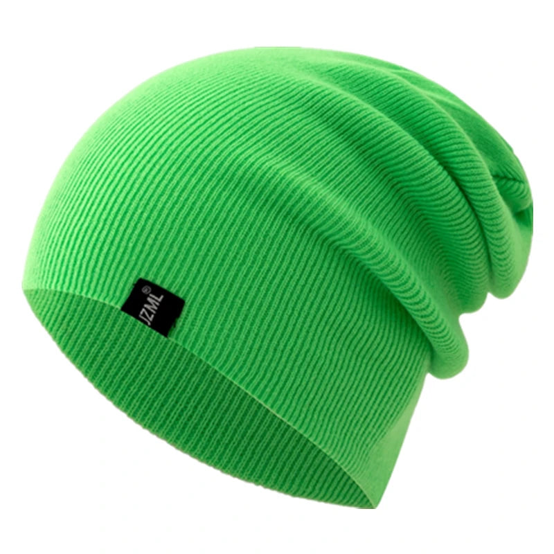 Unisex Letter Label Decor Beanie Hat Casual Multiple Colored Winter Knitted Hat Daily Life And Outdoor Beanie Cap