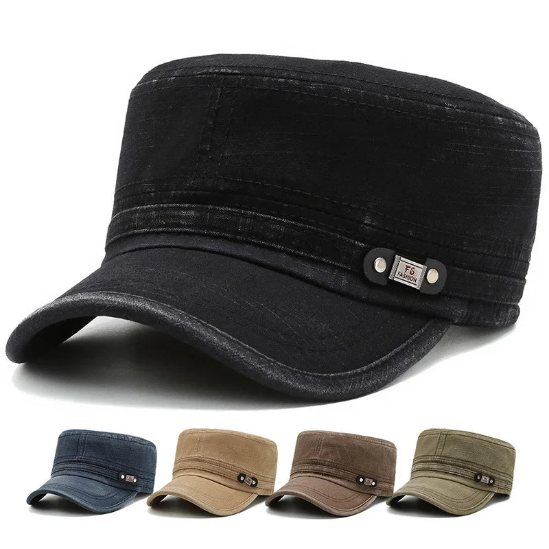 Unisex Flat Brim Baseball Cap Casual Hip Hop Sports Snapback Outdoor Sun Hat Washable Golf Cap