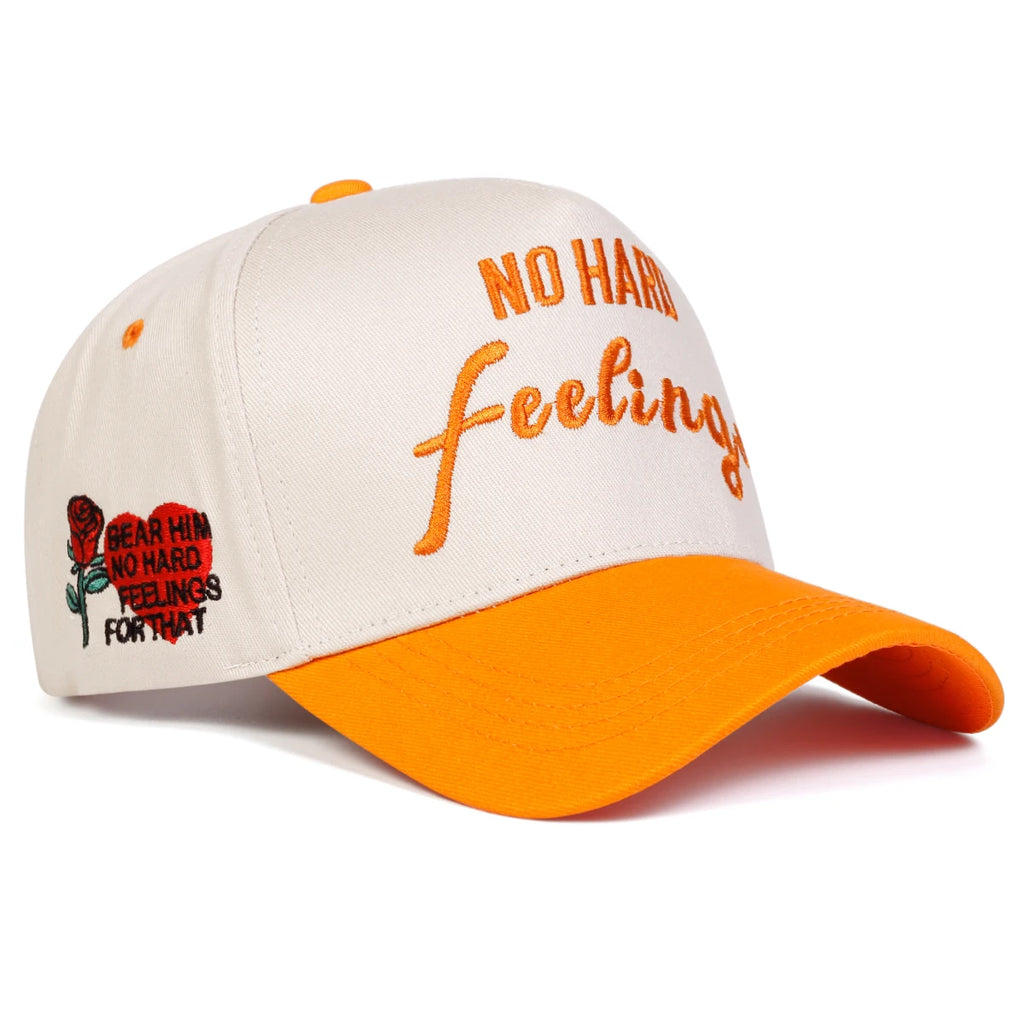 Unisex NO HARD FEELINGS Embroidery Side Love Rose Baseball Caps Spring And Autumn Outdoor Adjustable Casual Hats Sunscreen Hat