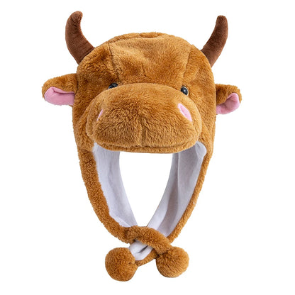New Style Unisex Funny 3D Plush Elephant Style Decorative Hat Mischievous Cap For Man Women Plush Winter Lovely Family Hat