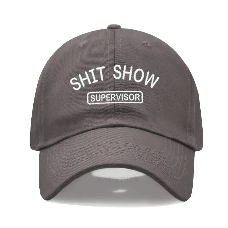 Men's Baseball Cap Women's Sport Golf Caps for Man Washed Cotton SHIT SHOW SUPERVISOR Embroidery Dad Hat Sun Hats Dropshipping