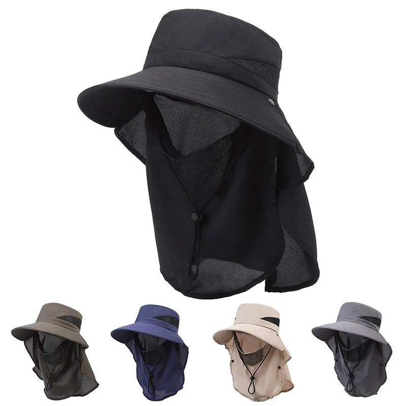 Men’s Wide Brim Bucket Hat Breathable Outdoor Fishing Sun Protection Hat