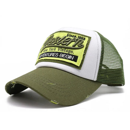 Unisex Trucker Hat Men Letter Embroidery Baseball Cap Outdoor Sport Cap