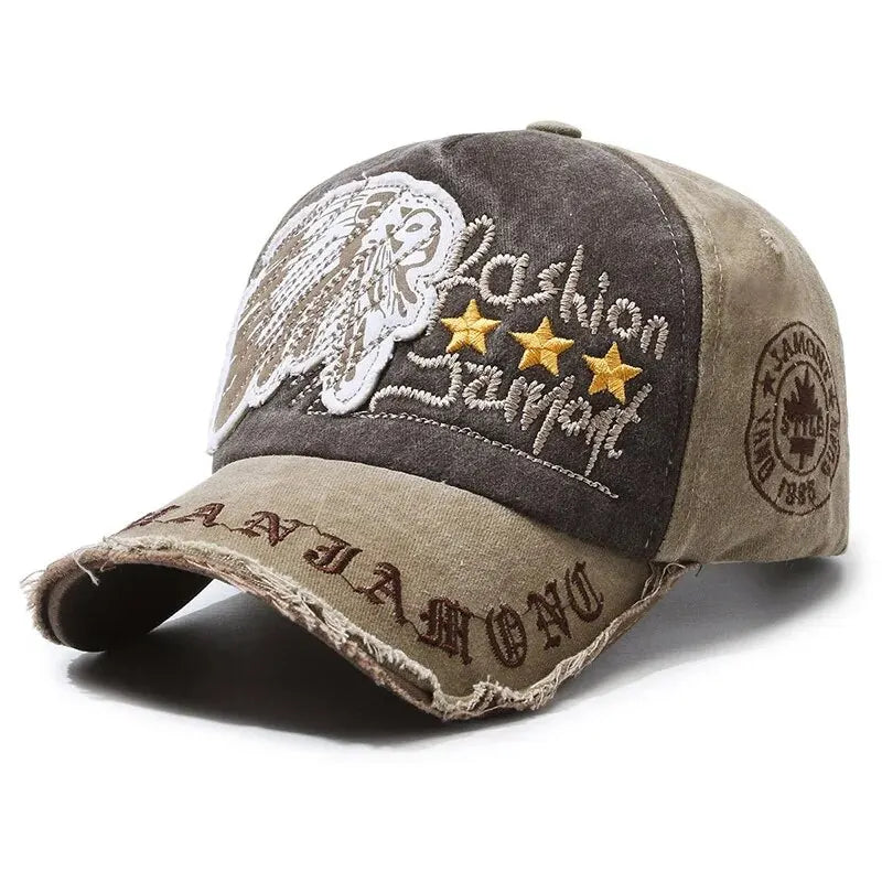 Men’s Retro Distressed Baseball Cap Embroidered Casual Outdoor Sports Hat