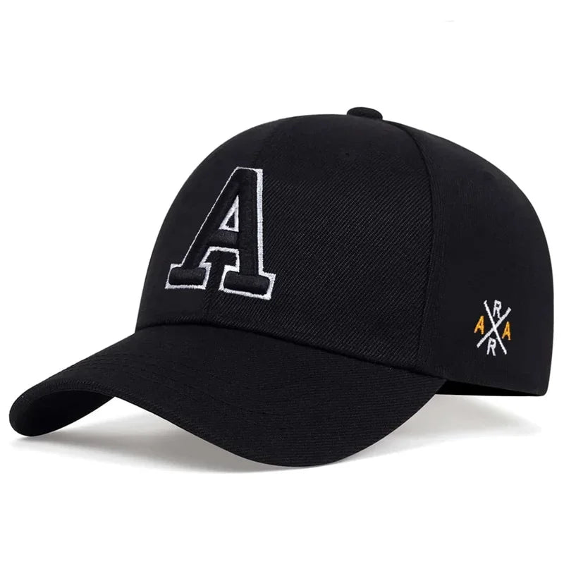 Unisex  A Letter Embroidery Baseball Cap Spring and Autumn Snapback Hat Adjustable Casual Cap Sunscreen Hat