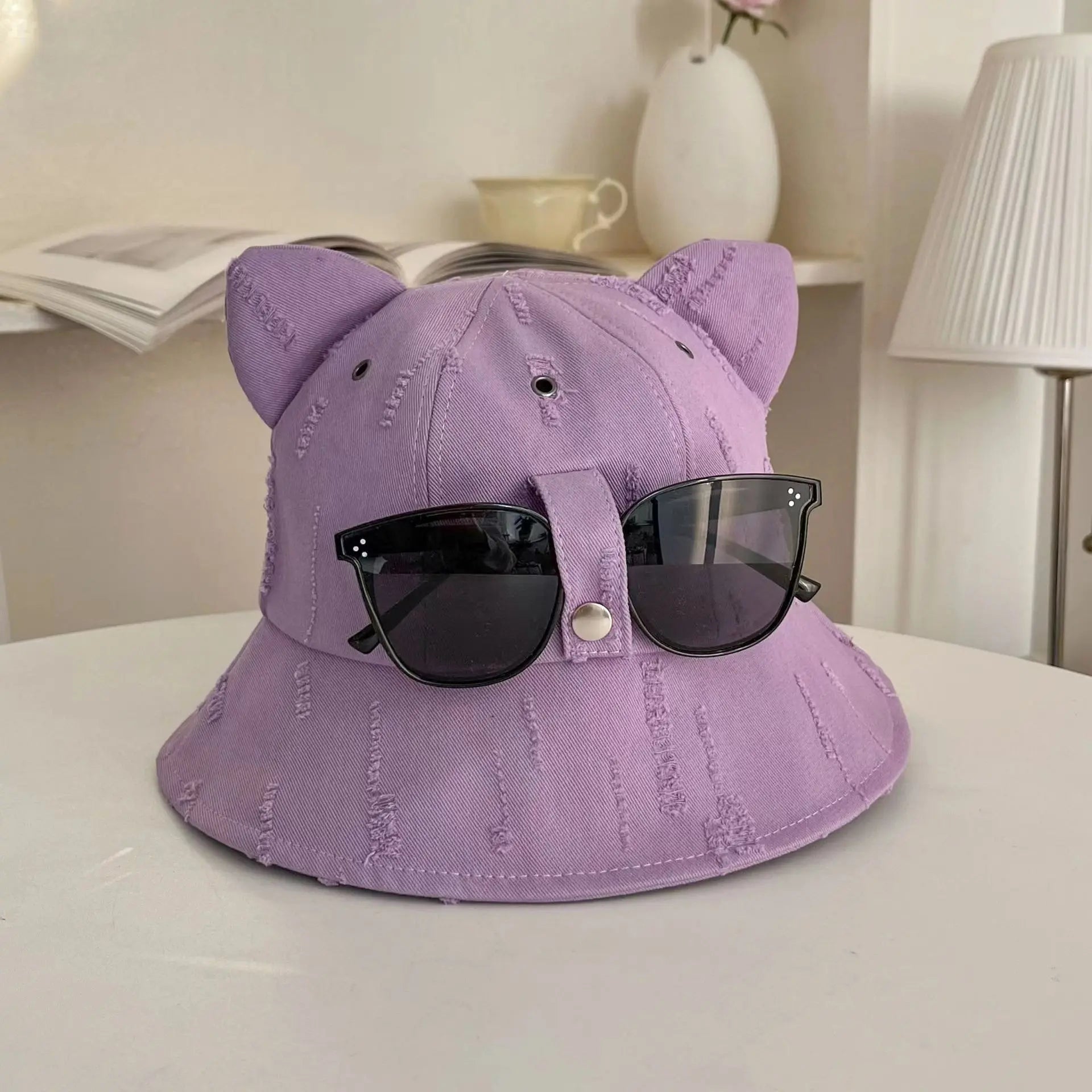 Cute Cartoon Bucket Hat With Glasses Women Spring And Summer Fashion Bob Chapeau Outdoor Sunscreen Sun Fishing Cap Panama