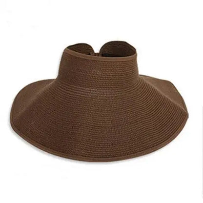 Summer Hats For Women Empty Top Large Brim Sun Hat Sunscreen Breathable Foldable Travel Beach Sunhat Visor Cap Wholesale New