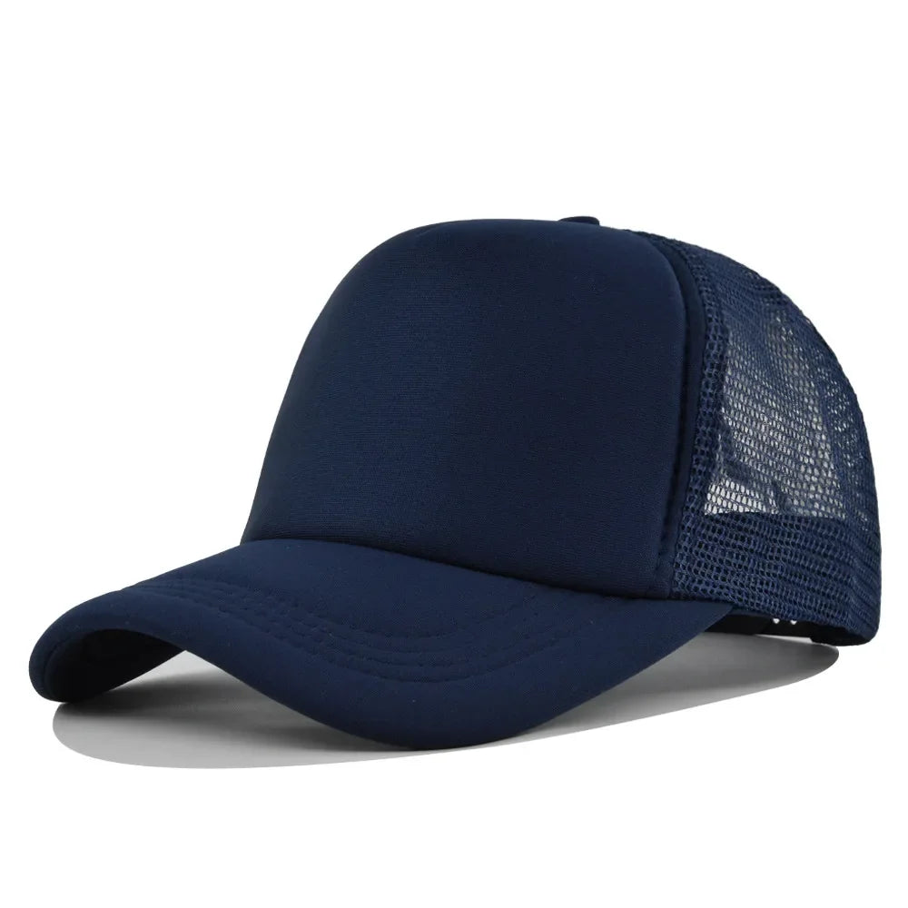 Solid Color Unisex Cheaper 5 Panel Trucker Hat For Adult Summer Net Baseball Cap Men Women Blank Mesh tentacle Sun Hat Visor