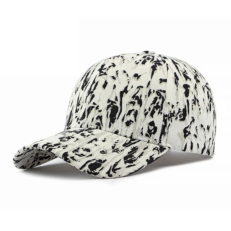 Ethnic Wind Hat for Men and Women Outdoor Sunshade Baseball Hat Fashion Imitation Cowboy Print Hard Top Duck Tongue Hat Trend