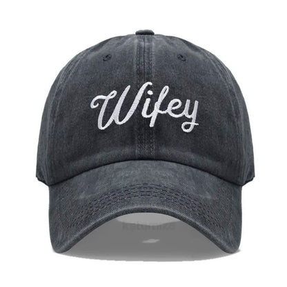 Embroidered Wifey & Hubby Hat Soft Cotton  Adjustable Couple Baseball Cap for Men & Women Wholesale and Dropshipping