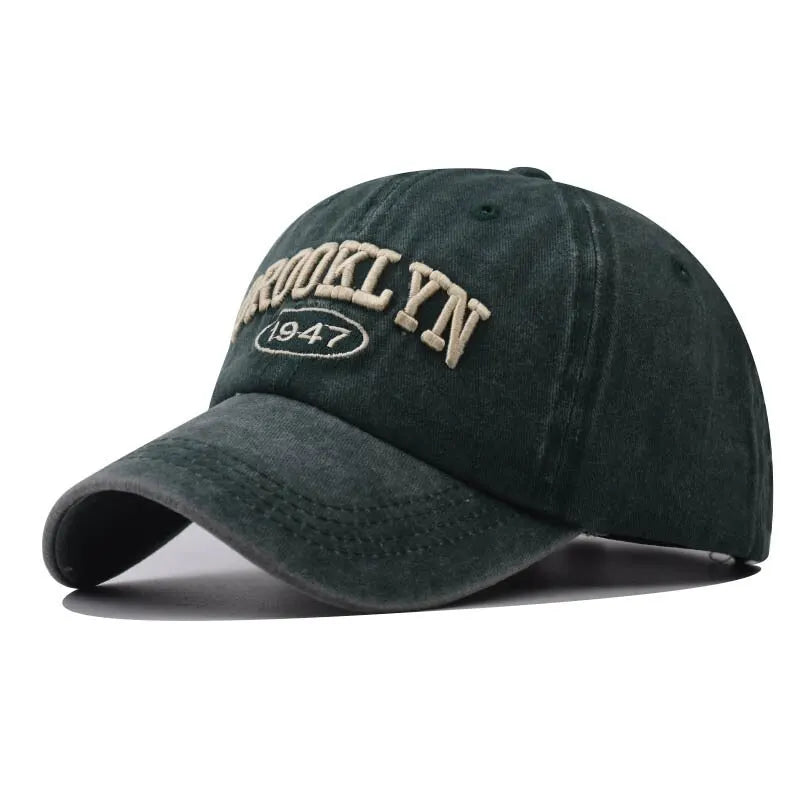 Unisex Brooklyn Embroidered Baseball Cap Cotton Korean Style Hip-Hop Casual Hat