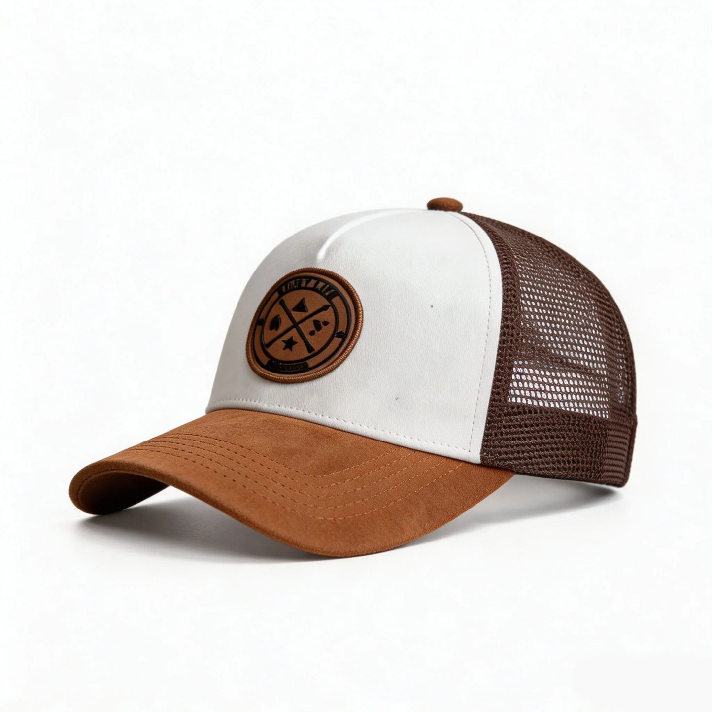 Letter Embroidered Baseball Cap Suede Breathable Mesh Truck Driver Cap Men Women Sun Cap