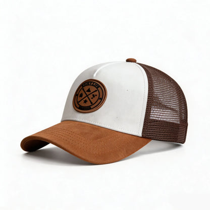 Letter Embroidered Baseball Cap Suede Breathable Mesh Truck Driver Cap Men Women Sun Cap