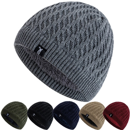 New Style Unisex Winter Hats Plush Fur Lined Men Women Warm Beanie Cap Casual JZML Label Decor Outdoor Winter SKI Knitted Hats