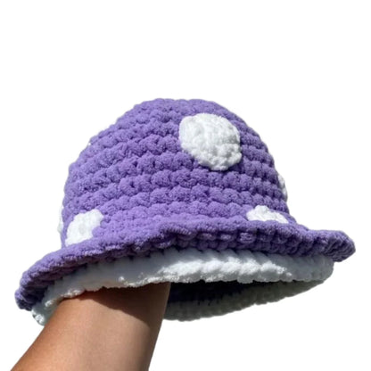Christmas Fall Winter Crochet Bucket Hat Unisex Cute Mushroom Berets For Women Warm Fluffy Handmade Knitted Hats Gift Couple Hat