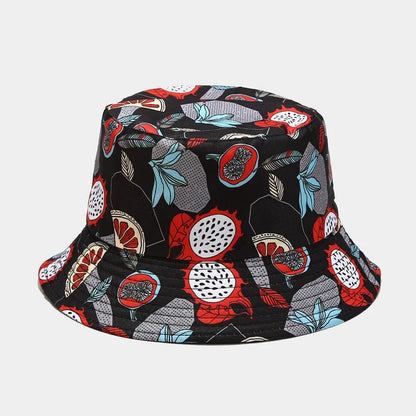 creative fruit pattern bucket hat men's and women's outdoor leisure sunscreen fishing sun hat double-sided beach basin cap