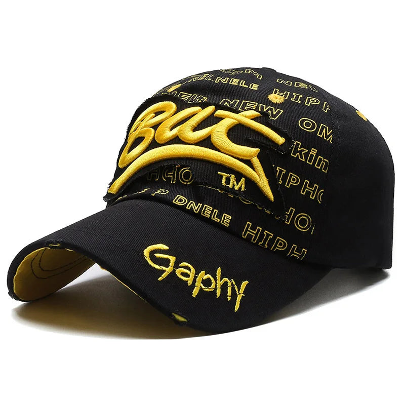 Men’s Korean Hip Hop Embroidered Baseball Cap Summer Sun Protection Casual Street Hat