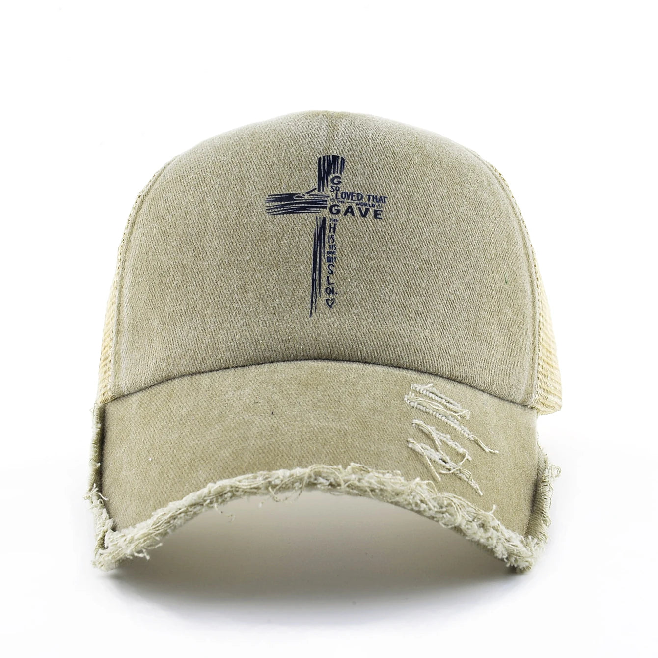 Washed Denim Pink Baseball Cap Women Printing Cross Sun Visor Cap Men Snapback Hip Hop Trucker Cap Breathable Mesh Hat