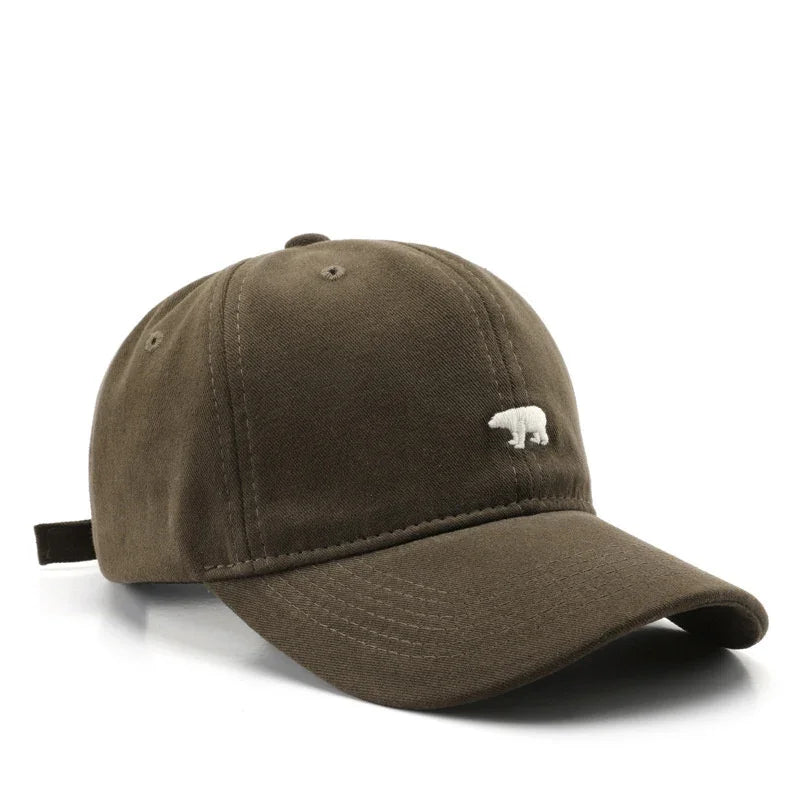 Unisex Cotton Baseball Cap – Polar Bear Embroidery Hip Hop Snapback Sun Hat