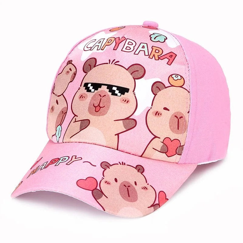 Hot Sale Children's Cartoon Capybara Printed Cap Boys Girls Outdoor Sunshade Cute Capibara Hat Lovely Kids Baseball Cap