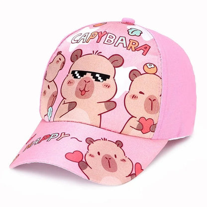 Hot Sale Children's Cartoon Capybara Printed Cap Boys Girls Outdoor Sunshade Cute Capibara Hat Lovely Kids Baseball Cap