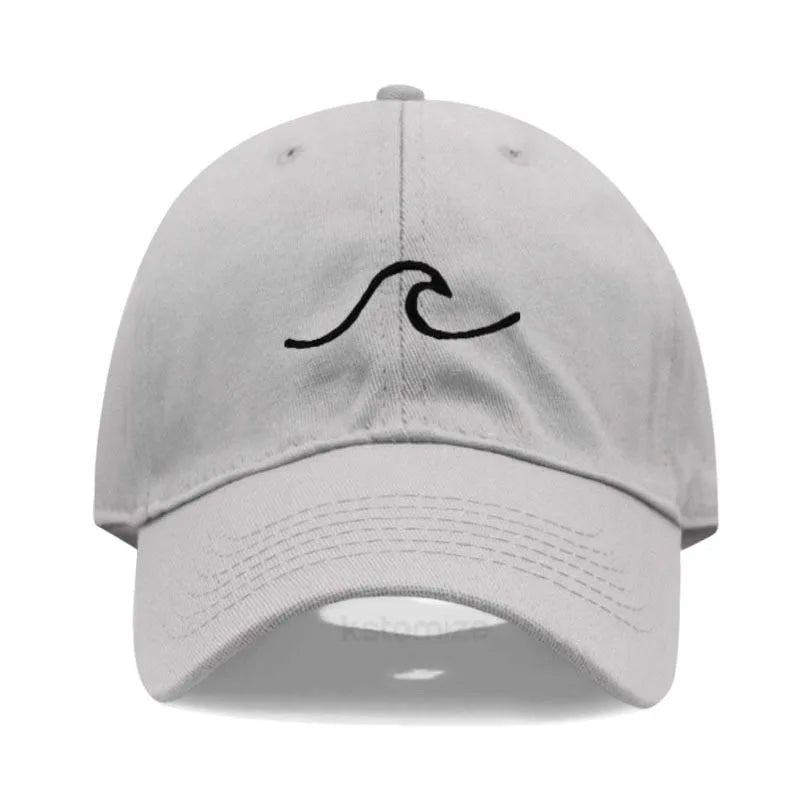 Men's Baseball Cap Women's Washed Cotton Waves Embroidery Embroidery Dad Hat Sport Golf Caps For Man Sun Hats Dropshipping