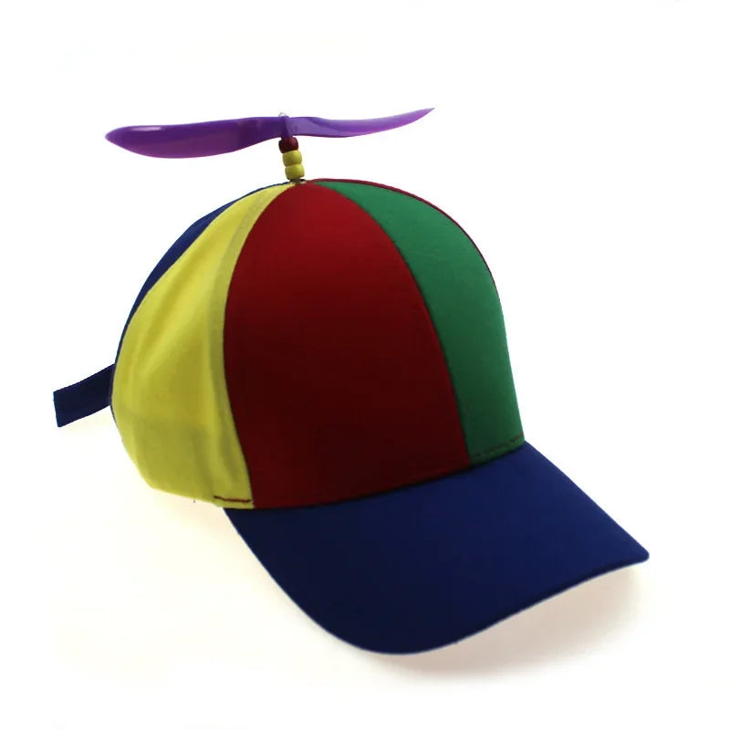 Fashion Colorful Bamboo Dragonfly Patchwork Baseball Cap Adult Kid Helicopter Propeller Funny Cotton Parent-child Snapback Hats