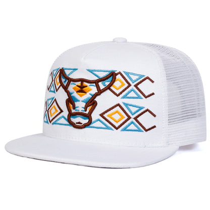 Unisex Ox Head Embroidery Hip-hop Net Hats Spring Summer Outdoor Adjustable Casual Baseball Caps Sunscreen Hat