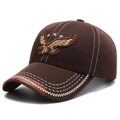 Unisex Korean Eagle Embroidery Baseball Cap – Casual Four-Season Sun Hat