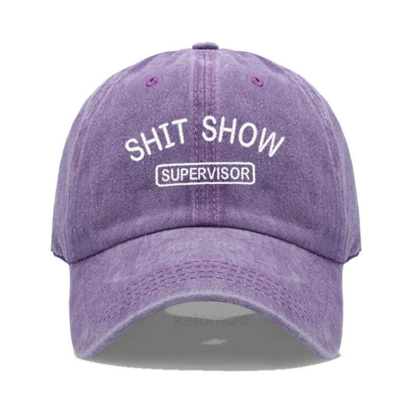 Men's Baseball Cap Women's Sport Golf Caps for Man Washed Cotton SHIT SHOW SUPERVISOR Embroidery Dad Hat Sun Hats Dropshipping
