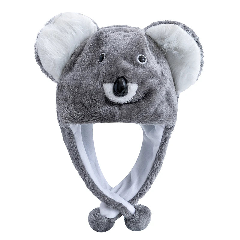 Hot Sale Unisex Funny Bulls Head 3D Animal Style Decorative Hat Winter Cap For Men Women Plush Fur Lovely Family Hat