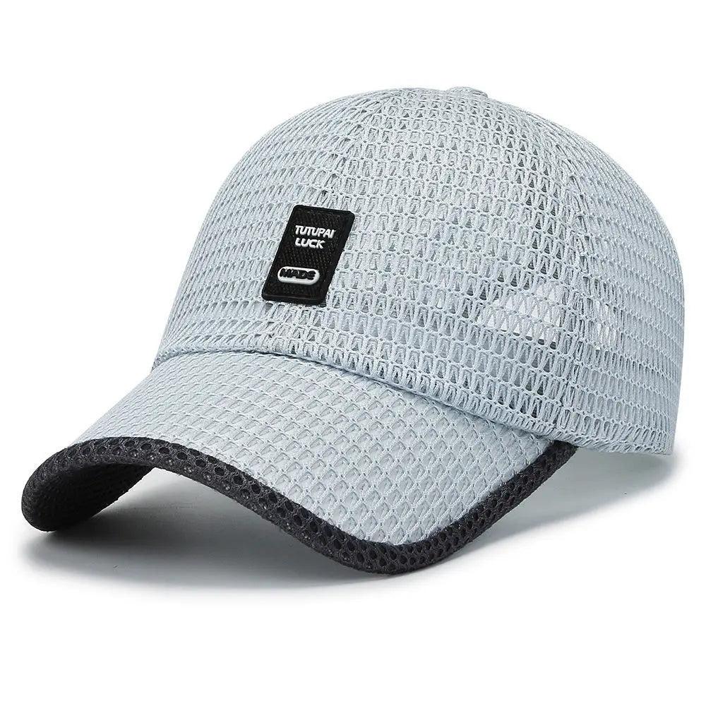 Men’s Mesh Baseball Cap Breathable Summer Dad Hat Outdoor Fishing Snapback Trucker Cap