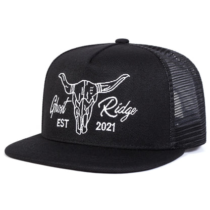 Unisex Ox Head Letter Embroidery Hip-hop Net Hats Spring Summer Outdoor Adjustable Casual Baseball Caps Sunscreen Hat