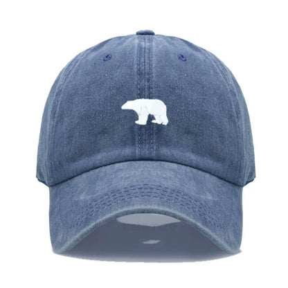 little Bear Embroidery Baseball Cap for Women Men Fashion Adjustable Soft Washed Cotton Dad Hat Unisex Classic Golf Caps