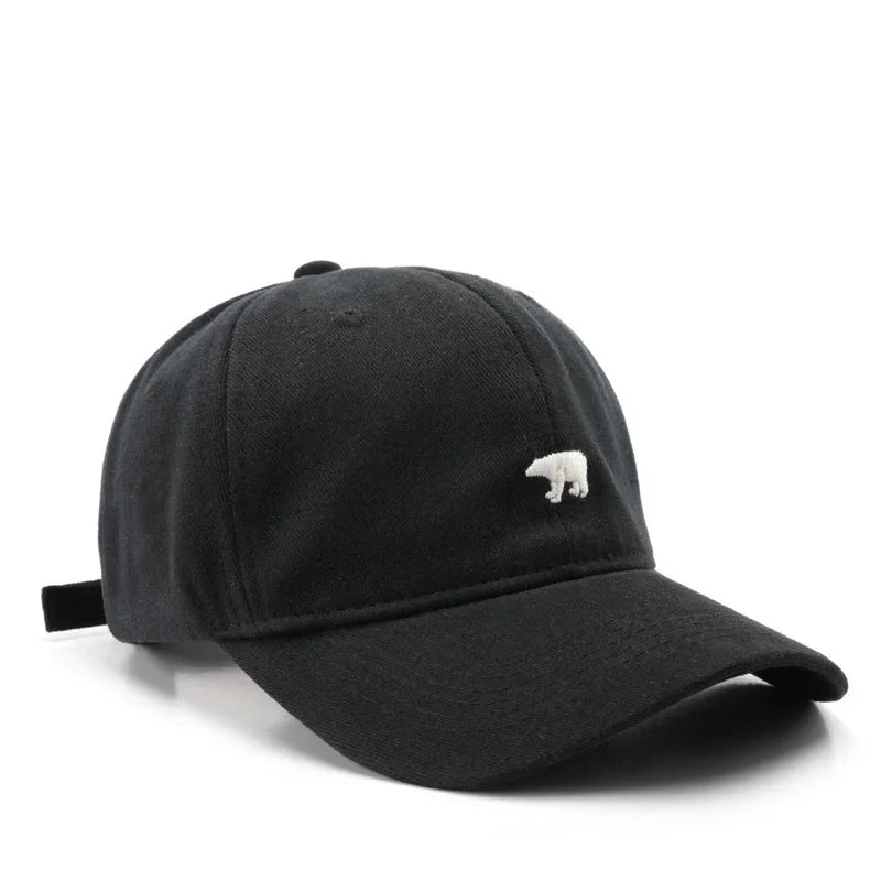 Unisex Cotton Baseball Cap – Polar Bear Embroidery Hip Hop Snapback Sun Hat