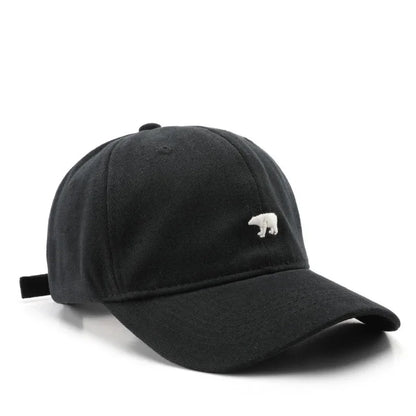 Unisex Cotton Baseball Cap – Polar Bear Embroidery Hip Hop Snapback Sun Hat