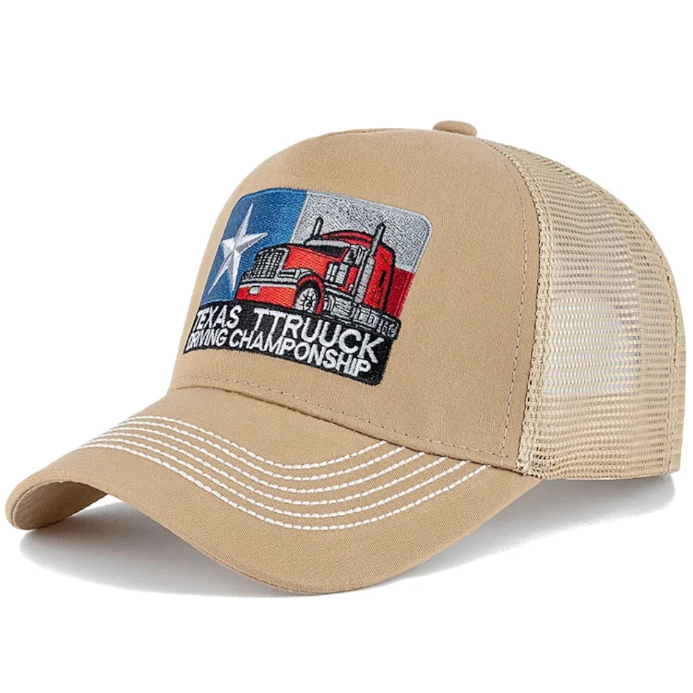 Unisex Baseball Cap Texas Embroidered Trucker Hat Mesh Hat Cap For Men Women Breathable Streetwear Summer Outdoor Trucker Cap