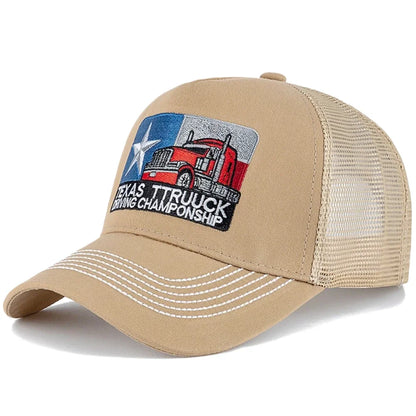 Unisex Baseball Cap Texas Embroidered Trucker Hat Mesh Hat Cap For Men Women Breathable Streetwear Summer Outdoor Trucker Cap