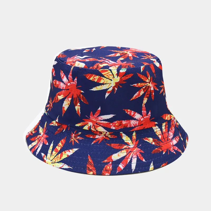 fashion plant printing pattern fisherman hat spring and summer outdoor sun protection fisherman cap unises fishing caps