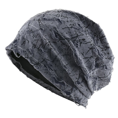 Distressed marble print Beanie Men Unisex Vintage Streetwear Hip Hop Hat Women's Spring Fall Knit Cap For Casual Sport